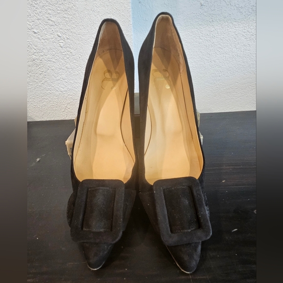 Andrea Carrano Milk kitten heels black suede sz 39 1/2 - Picture 3 of 10